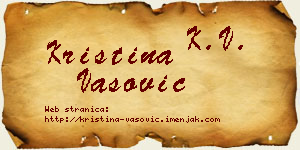 Kristina Vasović vizit kartica